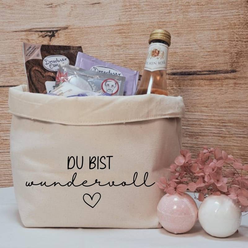 Geschenkkörbchen/ Geschenkkorb Zum Selbstbefüllen "Du Bist Wundervoll" von liiebevollverschenkt