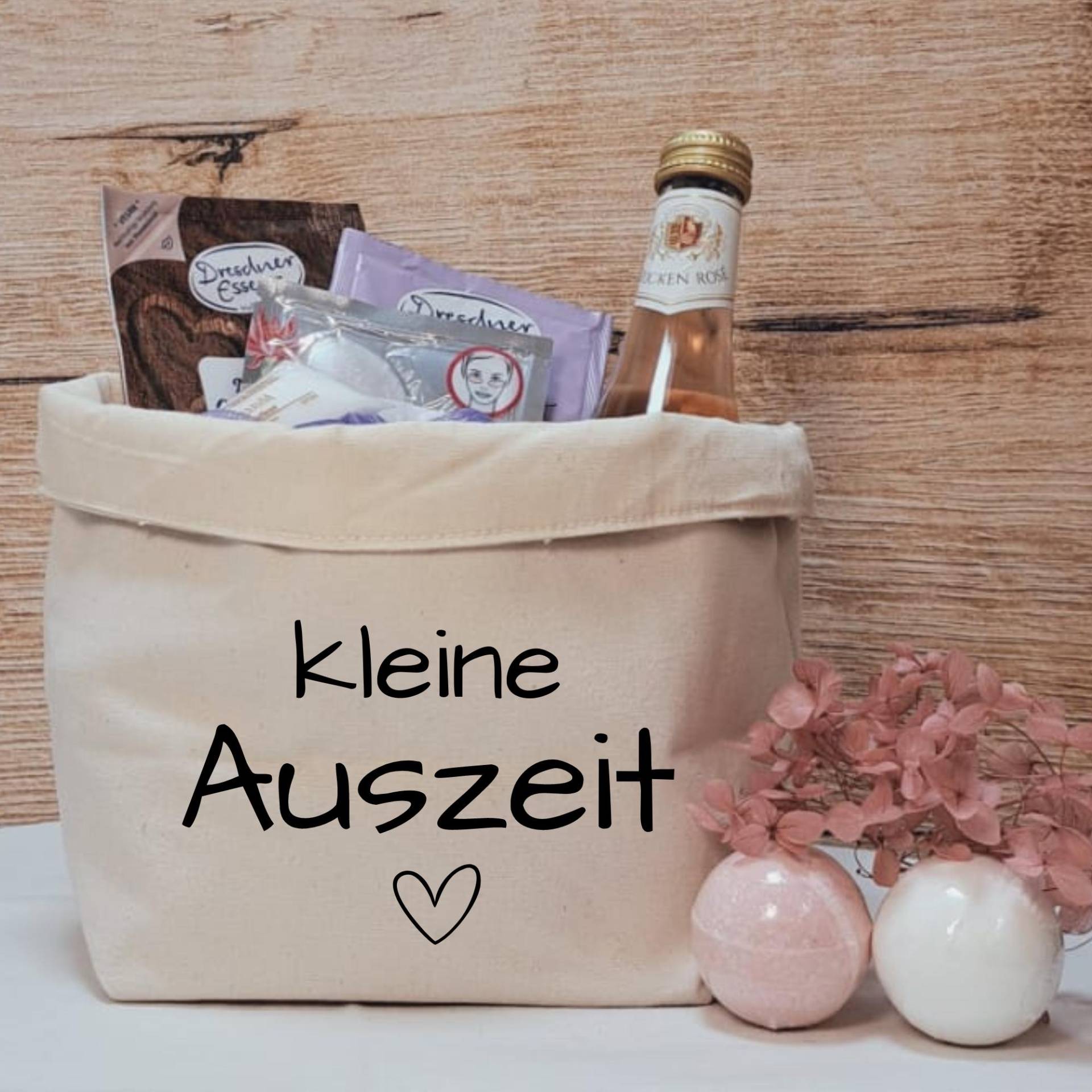 Geschenkkörbchen/ Geschenkkorb Zum Selbstbefüllen "Kleine Auszeit" von Dekozauberstueberl