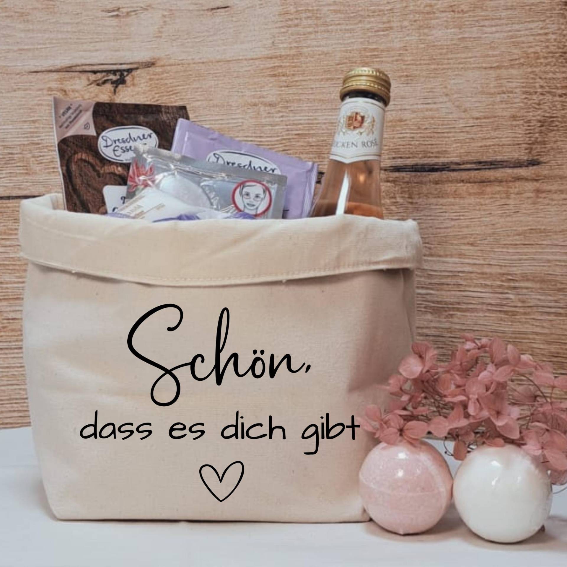 Geschenkkörbchen/Geschenkkorb Zum Selbstbefüllen "Schön, Dass Es Dich Gibt" von Dekozauberstueberl