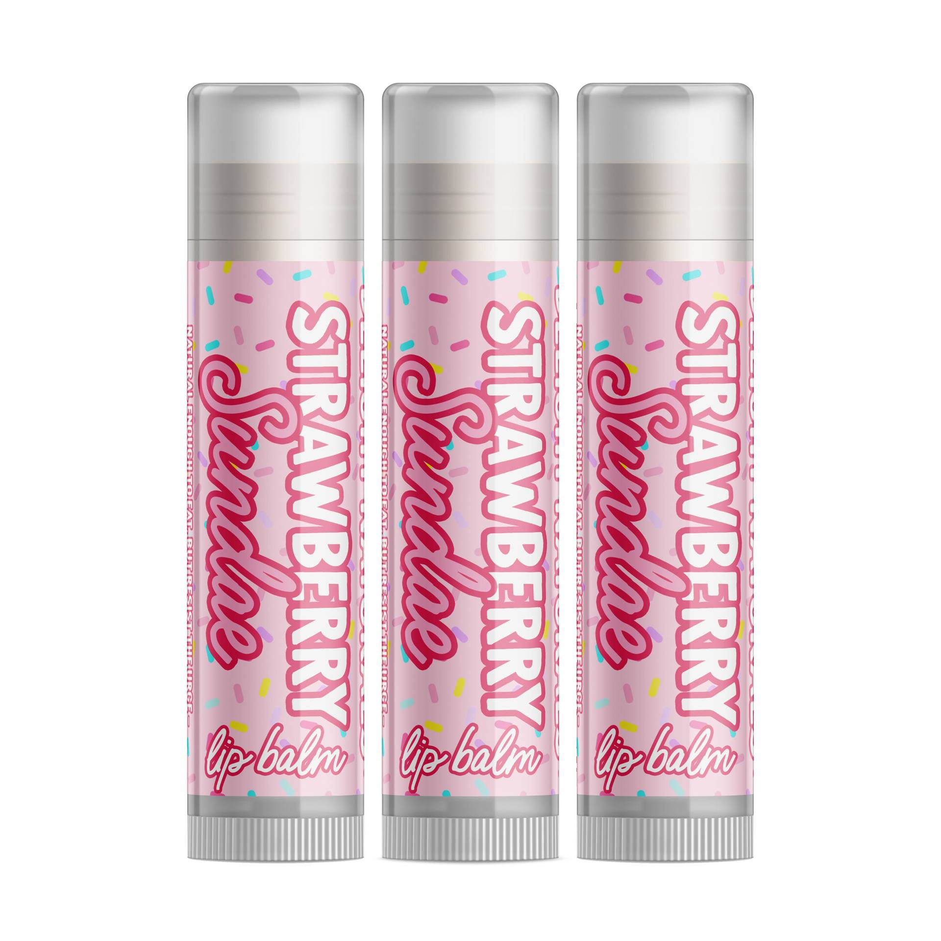 Delight Naturals Strawberry Sundae Lippenbalsam - Dreierpack von DelightNaturals