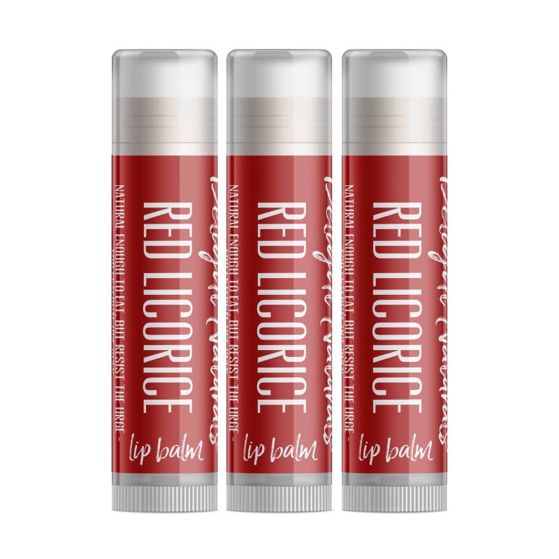 Delight Naturals Red Lakritz Lippenbalsam - Dreierpack von DelightNaturals