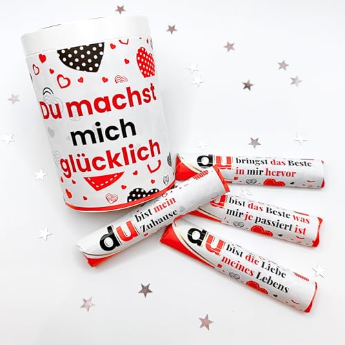 Aufkleber-Set – 20 Duplo-Banderolen + 2 Box-Sticker – personalisierte Geschenkbox & DIY-Geschenk für Verliebte. Kreative & liebevolle Deko für Valentinstag, Hochzeit & besondere Anlässe – Motto Liebe von Delis Designs