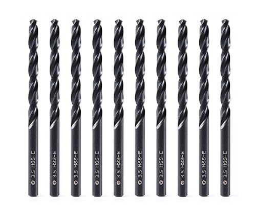 DelitonGude 3,5mm HSS M35 Cobalt Twist Bohrer, Hochgeschwindigkeitsstahl, Satz 10, passend für Stähle, Gusseisen und andere Metalle (3,5mm) von DelitonGude