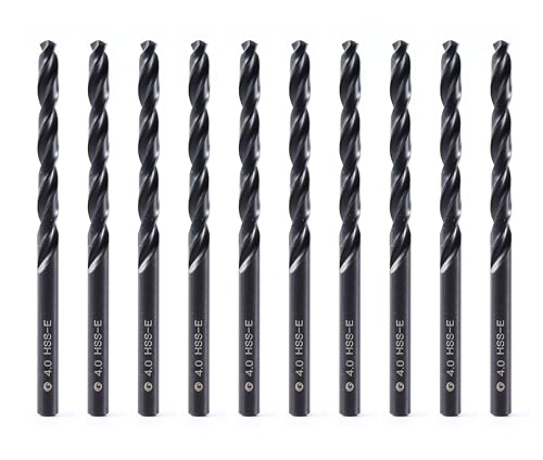 DelitonGude 4,0mm HSS M35 Cobalt Twist Bohrer, Hochgeschwindigkeitsstahl, Satz 10, passend für Stähle, Gusseisen und andere Metalle (4,0mm) von DelitonGude