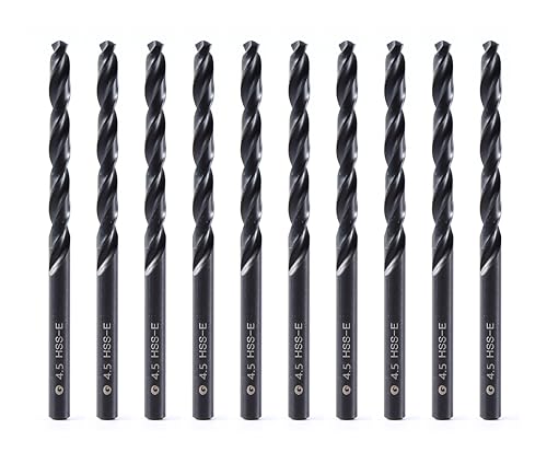 DelitonGude 4,5mm HSS M35 Cobalt Twist Bohrer, Hochgeschwindigkeitsstahl, Satz 10, passend für Stähle, Gusseisen und andere Metalle (4,5mm) von DelitonGude