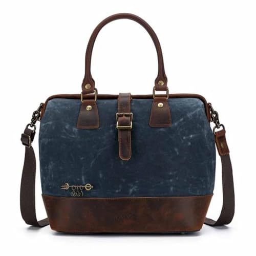 Della Q - Makers Satchel Leinwand Blau (34x30x18cm) Tasche - 1 Stück von Della Q