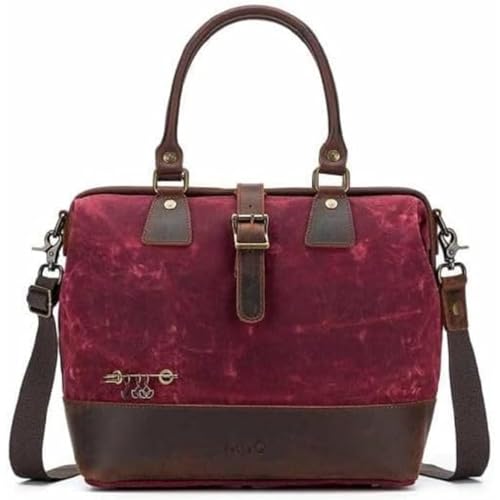 Della Q - Makers Satchel Leinwand Rot (34x30x18cm) Tasche - 1 Stück von Della Q