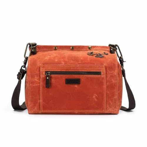 Della Q 110902 Rucksack Tasche, Canvas, Orange, 32x15x28cm von Della Q