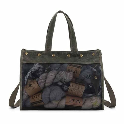 Della Q - Makers Leinwand Gittergewebe Olive (38x25x15cm) Tote Handtasche - 1 Stück von Della Q