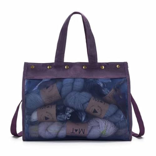 Della Q - Makers Leinwand Gittergewebe Lila (38x25x15cm) Tote Handtasche - 1 Stück von Della Q