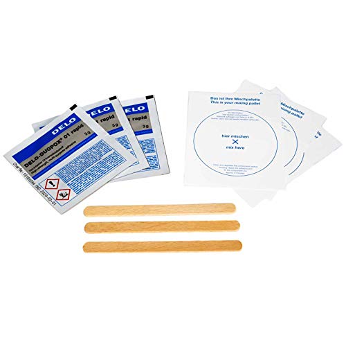 DELO DUOPOX 01 rapid 3g Universeller 2 Komponenten Epoxidharz Klebstoff für Metall Glas Holz Porzellan Kunststoff Steingut Beton (3 Stück) von Delo