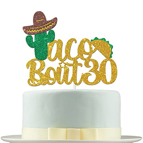 Deloklte Taco Bout 30 Kuchendekoration – mexikanisches Fiesta-Motto 30. Geburtstag Party Dekoration – 30 & fabelhaft, schmutzig 30, Prost bis 30 Jahre Geburtstag Party Kuchen Dekor – mexikanische Sommer Fiesta Party Dekoration von Deloklte