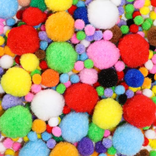 Delsen 1000 Stücke Pompons zum Basteln 1-3cm Filzkugeln Bunt, Mini Pom Poms für Ostern, Kleine Bommeln für Dekorieren Verzieren Nähen DIY, Pompons Bunt Bälle von Delsen