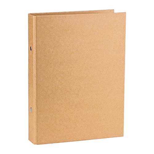 Delsen 1 Stück Ringbuch A5 Nachfüllbar Kraftpapier, 2 Ringen Ringordner Ordner,A5 Kraftpapier-Binderschale Metall-Sechs-Loch-Binde Reise-Organizer für Schule, Büro 23.5 * 17.5cm von Delsen