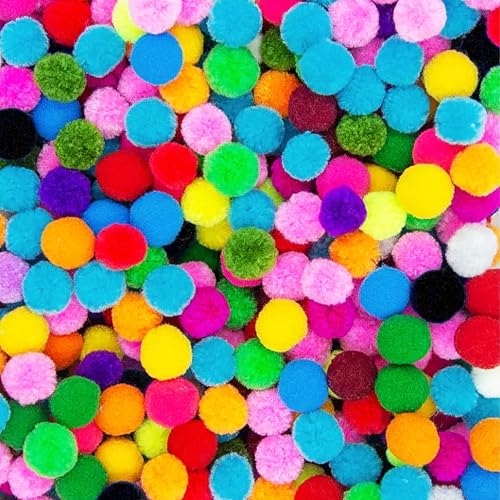 Delsen 2000 Stücke Mini Pompons zum Basteln, Kleine Bommeln, 10mm Filzkugeln Bunt,Pompoms zum Basteln für Dekorieren Verzieren Nähen DIY, Pompons Bunt Bälle von Delsen