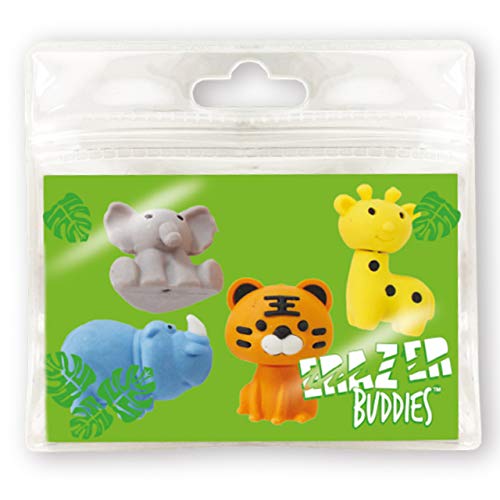 Erazer Buddies - Wildes Tier von Deluxebase. Wildes Tier Radiergummis und neuartiges Briefpapier für Mädchen und Jungen. Buntes Radiergummi-Set, ideal für Büro- und Schulmaterial von Deluxebase