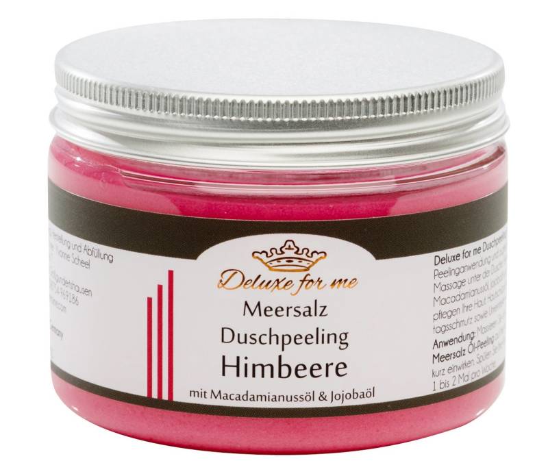 61.76Eur/1Kg Duschpeeling Himbeere Duschmousse Meersalz von Deluxeforme