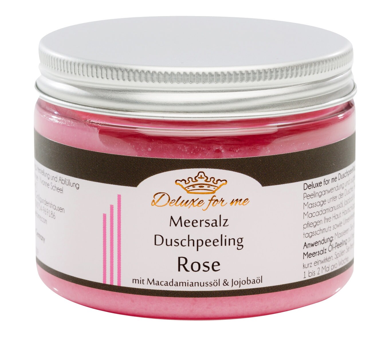 61.76Eur/1Kg Duschpeeling Rose Duschmousse Meersalz von Deluxeforme