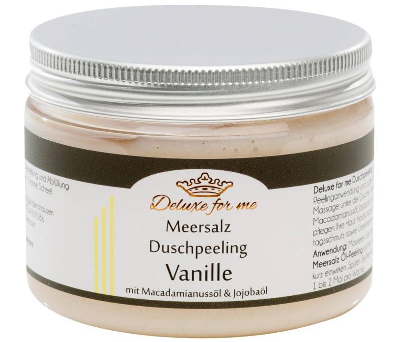 61.76Eur/1Kg Duschpeeling Vanille Duschmousse Meersalz von Deluxeforme