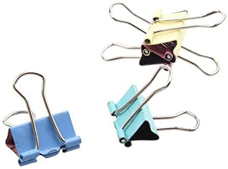 Demarkt Foldback-Klammern Vielzweckklammern Büroklammern Binder Clip Bunt 51mm 12 Stück von Fiico