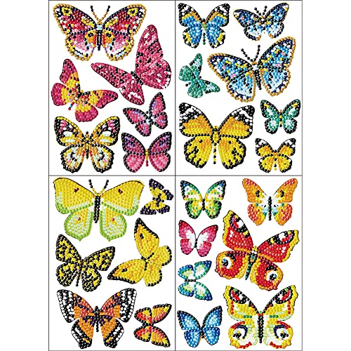 4Pcs 5D DIY Diamond Painting Sticker Aufkleber, Diamant Malerei Deko Sticker handgemachte Kreuzstich Kits geschenk (03) von Demiawaking