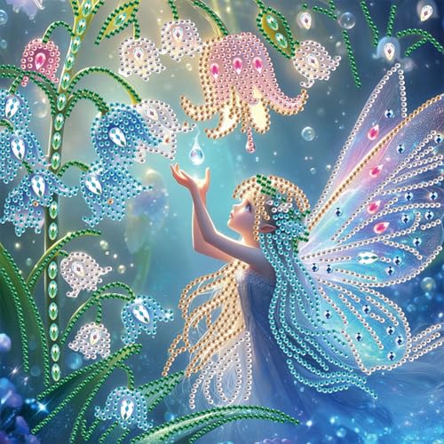 5D DIY Diamond Painting Bilder Elf Engel Set,Teilbohrer Diamant Painting Bilder Mädchen Kit, Mosaikherstellung Diamant Malerei Deko 30x30cm (M) von Demiawaking