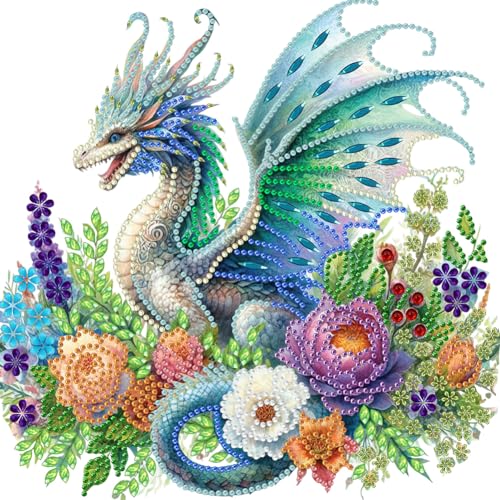 5D DIY Diamond Painting Bilder Tiere Set,Teilbohrer Diamant Painting Schmetterling Drachen Kit, Mosaikherstellung Diamant Malerei Deko 30x30cm (P) von Demiawaking