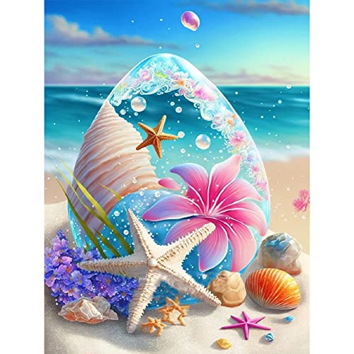 5D DIY Diamond Painting Full Drill Diamant Painting Bilder Set Strand Muscheln Kit Stickerei Malerei Wanddeko 30x40cm (B) von Demiawaking