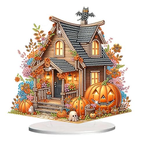 5D DIY Diamond Painting Halloween Deko, Diamant Malerei Tischdeko Ornament, Diamant Painting Halloween Kürbis Eule Deko (04) von Demiawaking