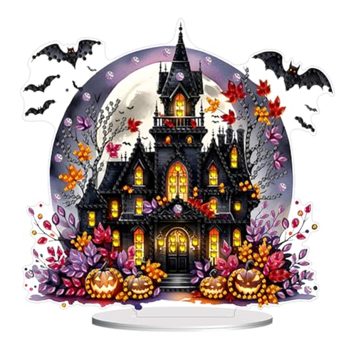 5D DIY Diamond Painting Halloween Deko, Diamant Malerei Tischdeko Ornament, Diamant Painting Halloween Kürbis Eule Deko (21) von Demiawaking