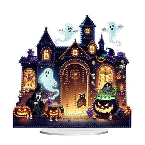 5D DIY Diamond Painting Halloween Deko, Diamant Malerei Tischdeko Ornament, Diamant Painting Halloween Kürbis Eule Deko (29) von Demiawaking