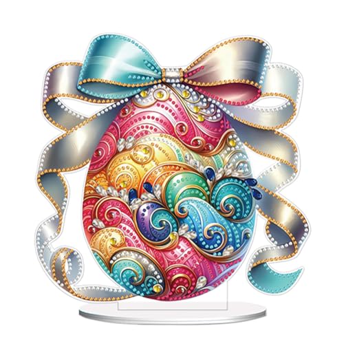 5D DIY Diamond Painting Osterdeko Tischdeko Set, Diamant Malerei Osterhase Ostereier Tisch Deko Ostern Deko, Diamant Painting Ostern Party Geschenk (14) von Demiawaking