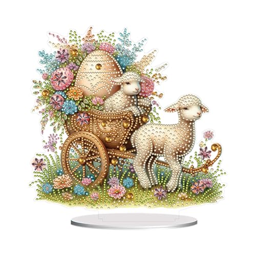 5D DIY Diamond Painting Osterdeko Tischdeko Set, Diamant Malerei Osterhase Ostereier Tisch Deko Ostern Deko, Diamant Painting Ostern Party Geschenk (I) von Demiawaking