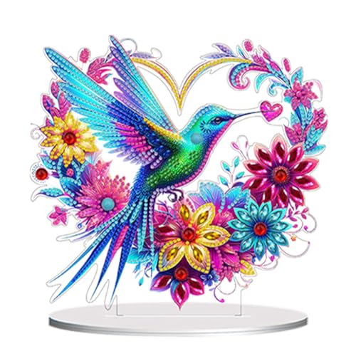 5D DIY Diamond Painting Tischdeko Blumen Vase Set, Diamant Malerei Tisch Deko Vogel Blumen Ornament, Diamant Painting Malen nach Zahlen Erwachsene Geschenk (04) von Demiawaking