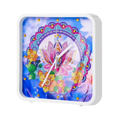 5D DIY Diamond Painting Uhr Set, Diamant Malerei Uhr Tischuhr Wanduhr, Diamant Painting Tischdeko Wanddeko Malen nach Zahlen Erwachsene Geschenk (C) von Demiawaking