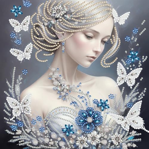 5D DIY Teilbohrer Diamond Painting Bilder Edle Damen Set, Teilweise Drill Diamant Painting Kreuzstich Stickerei elegant Damen Kit, Diamant Malerei 30x30cm (11) von Demiawaking