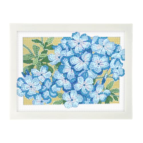 5D DIY Vollbohrer Diamond Painting Bilder mit Bilderrahmen, Diamant Painting Full Drill Kreuzstich Stickerei Blumen Kit mit Rahmen, Diamant Malerei Malen nach Zahlen 23x18cm (F) von Demiawaking