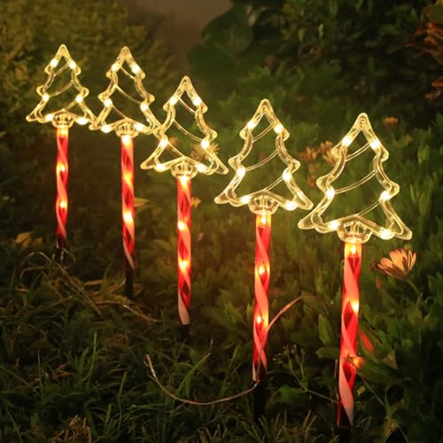 5Pcs Weihnachten Deko LED Weihnachtsdeko IP65 Wasserdicht Weihnachtsbeleuchtung Außen Solar, Solarlampen für Party Neujahr Garten Deko (I) von Demiawaking