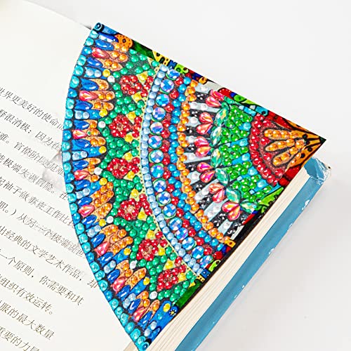 DIY Diamond Painting Lesezeichen, 5D Diamant Painting Bookmark, Diamantmalerei Lesezeichen Personalisiert, Dreieck Mandala Handwerk Buch Eckenschutz für Buchliebhaber Erwachsene Kinder (G) von Demiawaking