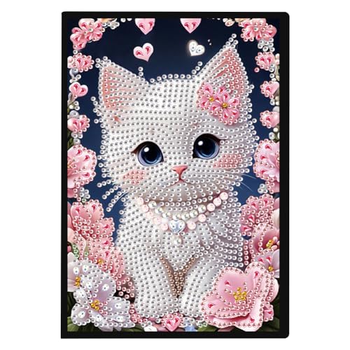 DIY Diamond Painting Notizbuch Tiere Kit, Diamant Malerei Buchen 50 Seiten A5 Skizzenbuch Tagebuch Strass Handwerk Kinder Studenten Geschenk (M) von Demiawaking