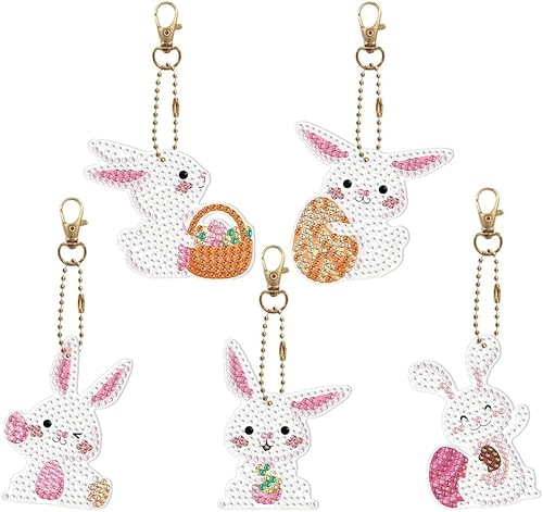 DIY Diamond Painting Ostern Deko Schlüsselanhänger Ostereier Kits Stkickerei Diamant Malerei Schlüsselring Mosaik Osterdeko Anhänger Osterhase Geschenke (22) von Demiawaking