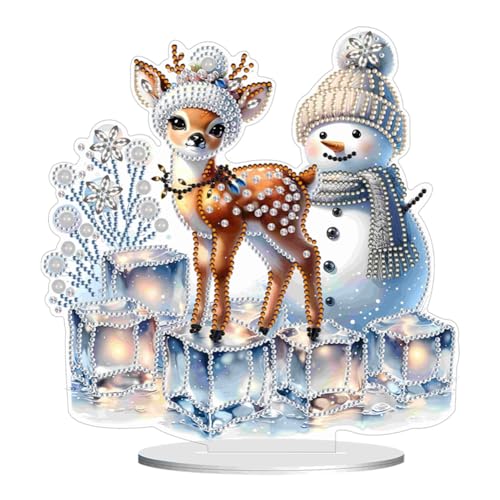 DIY Diamond Painting Schneemann Deko, Acryl Diamant Malerei Tischdeko Weihnachtsdeko Ornamente, Diamant Painting Kinder Erwachsene Geschenke (B) von Demiawaking