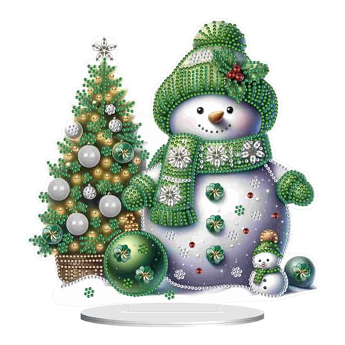 DIY Diamond Painting Schneemann Deko, Acryl Diamant Malerei Tischdeko Weihnachtsdeko Ornamente, Diamant Painting Kinder Erwachsene Geschenke (E) von Demiawaking