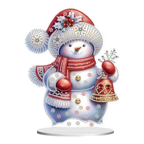 DIY Diamond Painting Schneemann Deko, Acryl Diamant Malerei Tischdeko Weihnachtsdeko Ornamente, Diamant Painting Kinder Erwachsene Geschenke (G) von Demiawaking