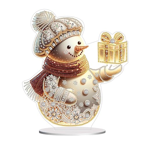 Demiawaking DIY 5D Mosaik Kristall Diamond Painting Weihnachtsbaum Handwerk Diamant Malerei Kit Weihnachtsdeko Ornamente Weihnachten Geschenke (Schneemann A) von Demiawaking