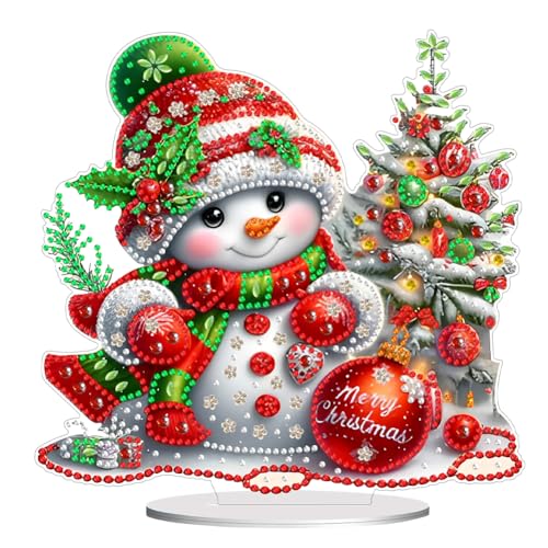 Demiawaking DIY 5D Mosaik Kristall Diamond Painting Weihnachtsbaum Handwerk Diamant Malerei Kit Weihnachtsdeko Ornamente Weihnachten Geschenke (Schneemann G) von Demiawaking