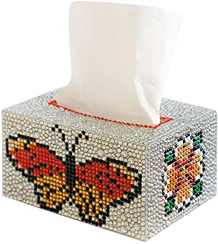 Demiawaking Diamond Painting Taschentuchbox Handgemachte Kit DIY Diamant Malerei Tücherbox Mosaik Strass Kosmetiktücherbox Dispenser Hochzeit Deko Geschenk (S) von Demiawaking