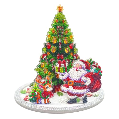 Diamond Painting Weihnachten 3D Set, Acryl 5D DIY Diamant Painting Tischdeko 3D Weihnachtsbaum, Diamant Malerei Weihnachtsmann Weihnachten Deko (A) von Demiawaking