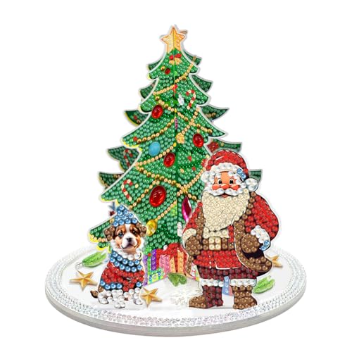 Diamond Painting Weihnachten 3D Set, Acryl 5D DIY Diamant Painting Tischdeko 3D Weihnachtsbaum, Diamant Malerei Weihnachtsmann Weihnachten Deko (B) von Demiawaking