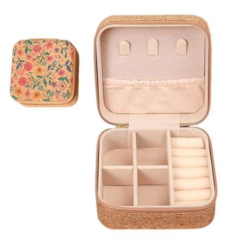 Demsyeq Reise-Schmuckschatulle, Retro-Aufbewahrungsbox, Reise-Schmuckschatulle, Stoff-Schmuck-Organizer, kreatives Reisezubehör für Ringe und Schmuck von Demsyeq